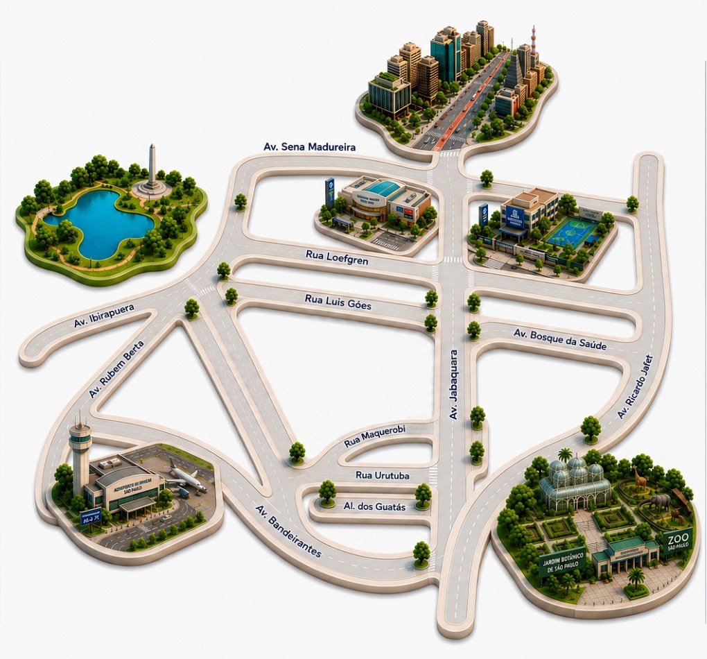 Mapa ilustrativo de localização do My Way